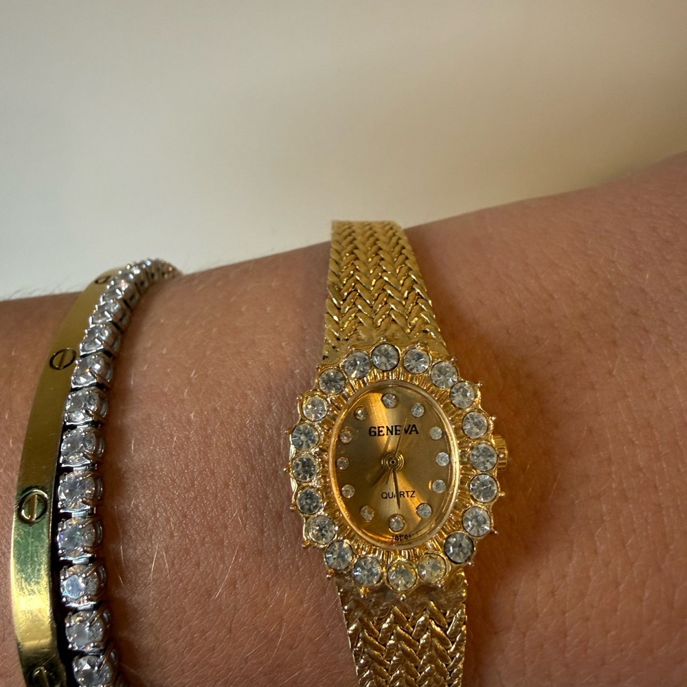 Gold Rhinestone Watch - Picture 3 of 5